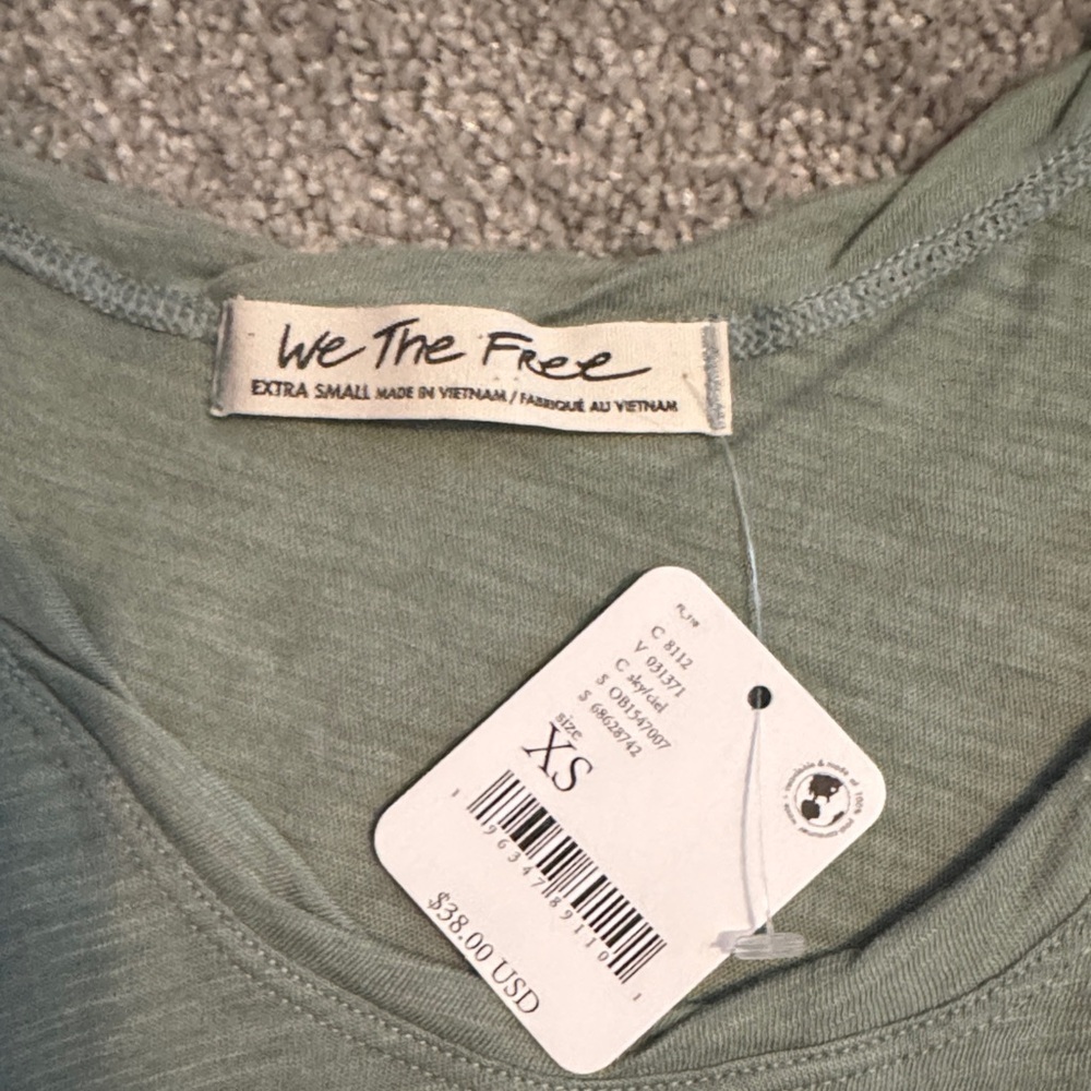 Free People Sage Green Tank Top - Picture 2 of 3